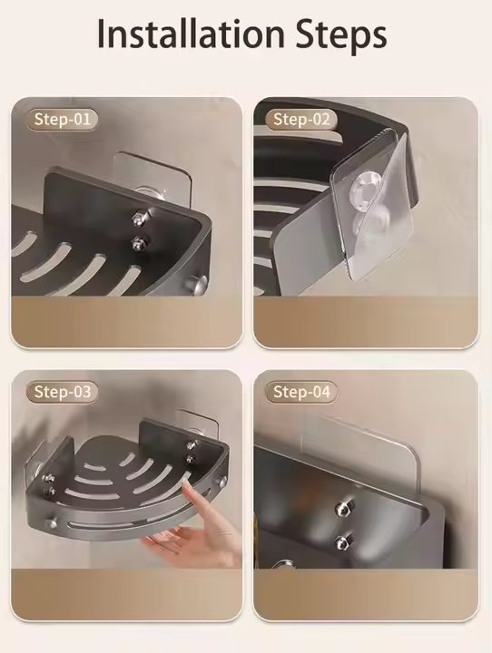 AquaLock Shower Shelf | Shower Tray No Drilling Transparent