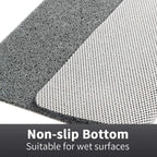 Non-slip shower mat with drainage system & loofah-soft surface