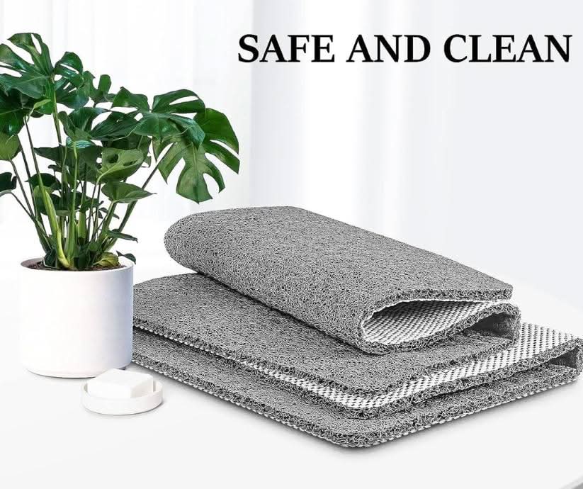 Non-slip shower mat with drainage system & loofah-soft surface