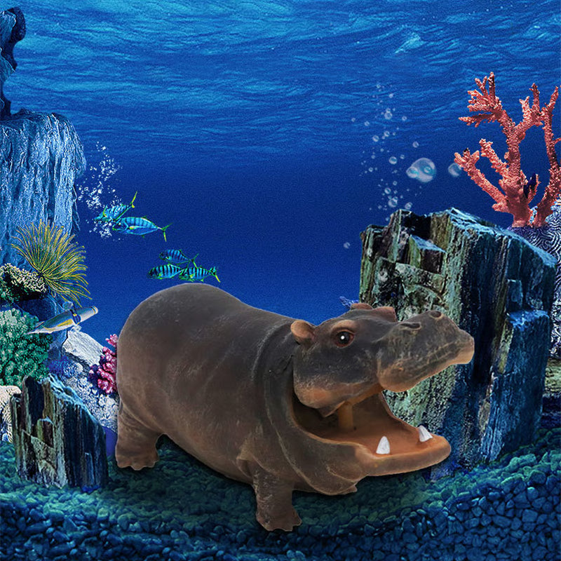 Aquarium Hippo Bubble Decor — Playful Resin Fish Tank Decoration
