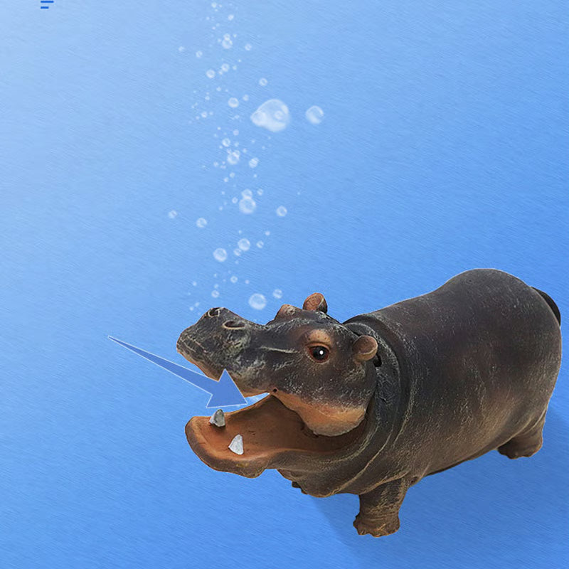 Aquarium Hippo Bubble Decor — Playful Resin Fish Tank Decoration
