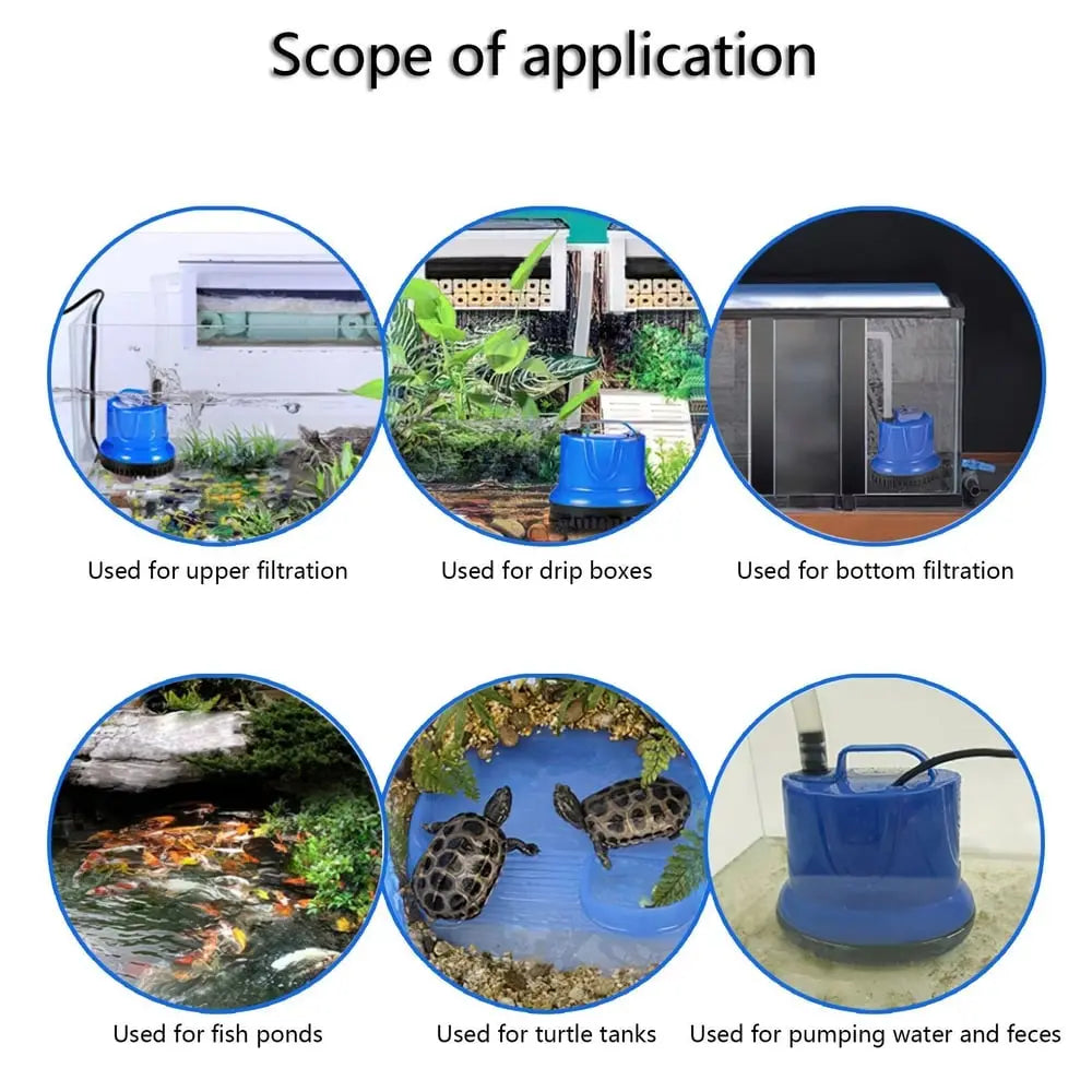 Aquarium water pump — Whisper-quiet cleaning with strong water flow