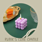 Scented candle in cube shape for stylish decoration