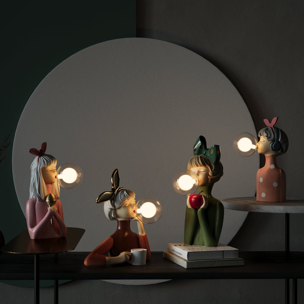 Artisan Sisters Table Lamp | Handcrafted Nightstand Lamp