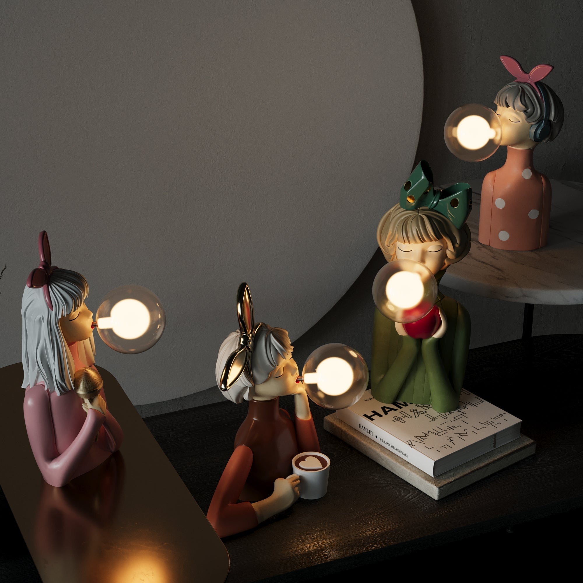 Artisan Sisters Table Lamp | Handcrafted Nightstand Lamp