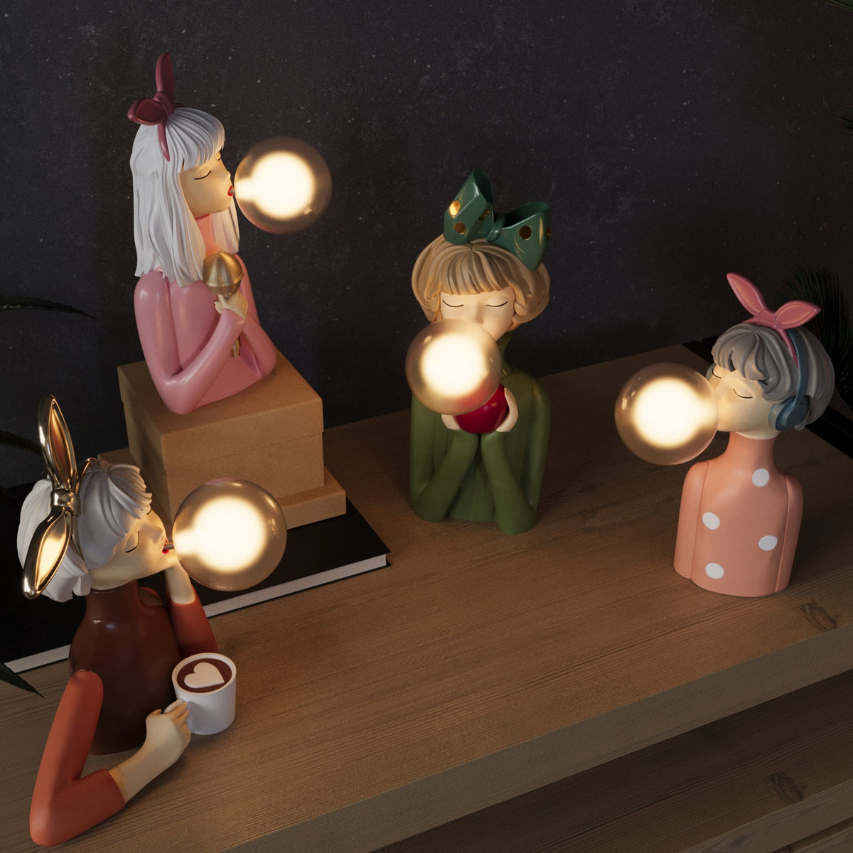 Artisan Sisters Table Lamp | Handcrafted Nightstand Lamp