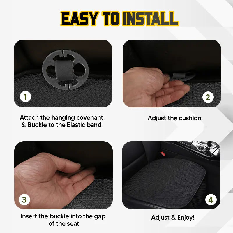 Breathable & Non-Slip Cotton Car Seat Cover Complete Set - Universal Fit