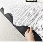 Aurivelle Herringbone Sofa Cover with Scalloped Edge Trim