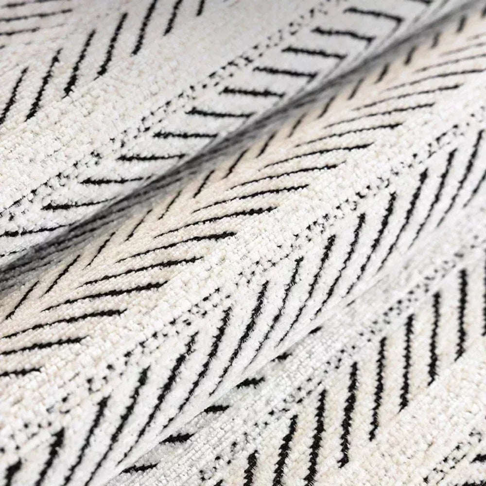 Aurivelle Herringbone Sofa Cover with Scalloped Edge Trim