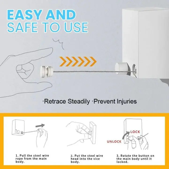 Retractable Clothesline – Space-saving, stable & secure