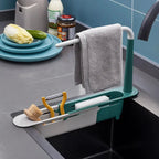 Expandable dish rack with towel bar – Suitable for many sink sizes
