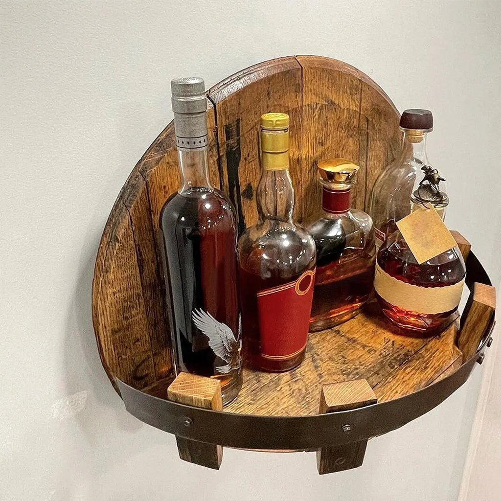 Authentic Wall Bottle Holder made of Wood