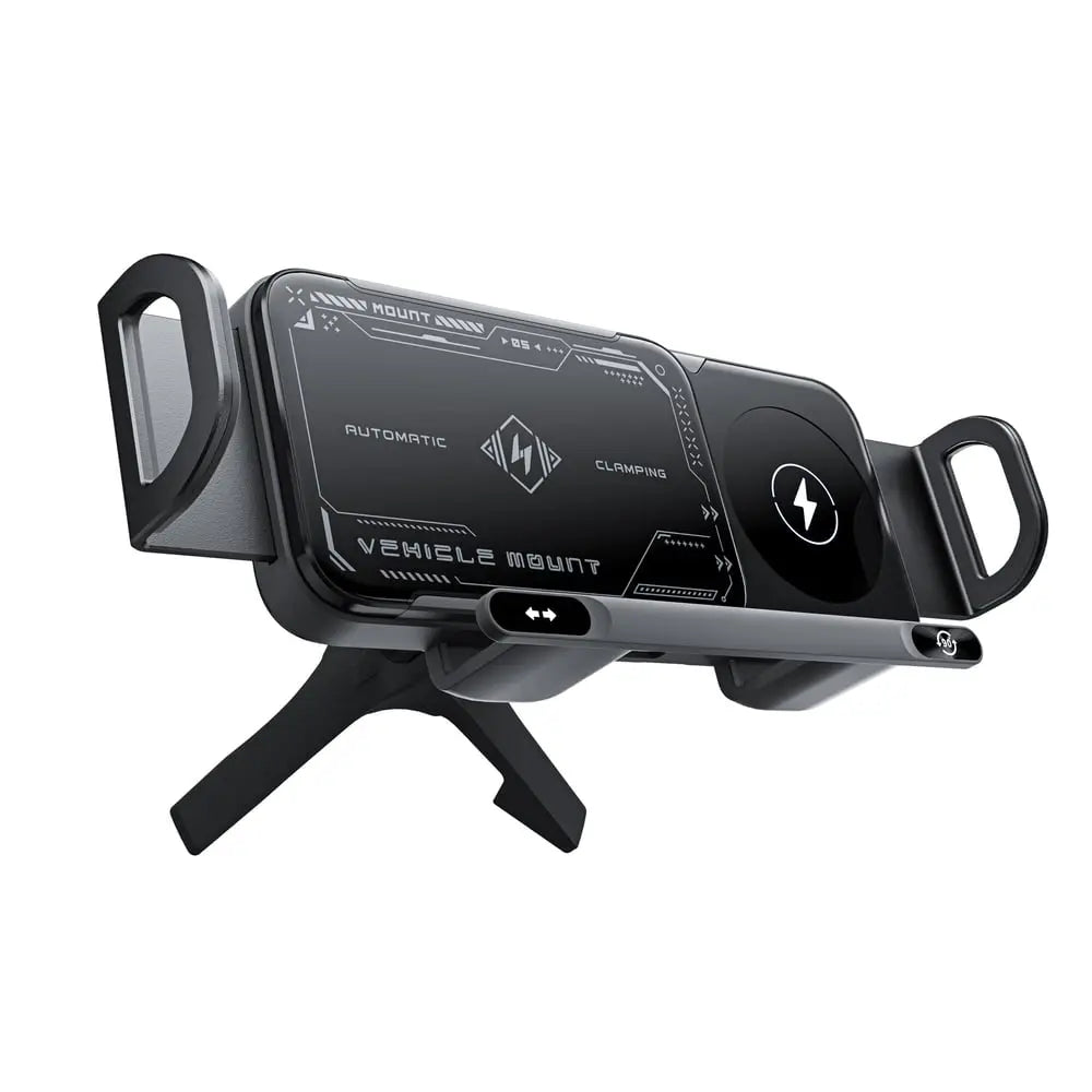 Car device holder with charging function – Automatic grip & wireless charging