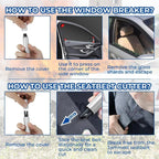 Auto emergency hammer with glass breaker – Reliable & life-saving in an emergency