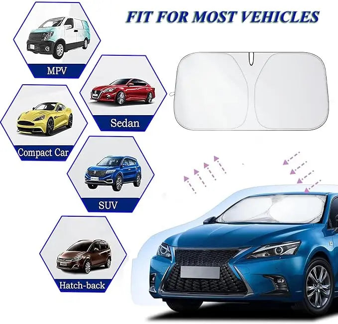 Car sun shades for windshields – UV-reflecting heat shielding for SUVs and cars
