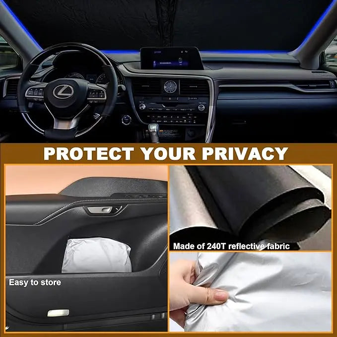 Car sun shades for windshields – UV-reflecting heat shielding for SUVs and cars