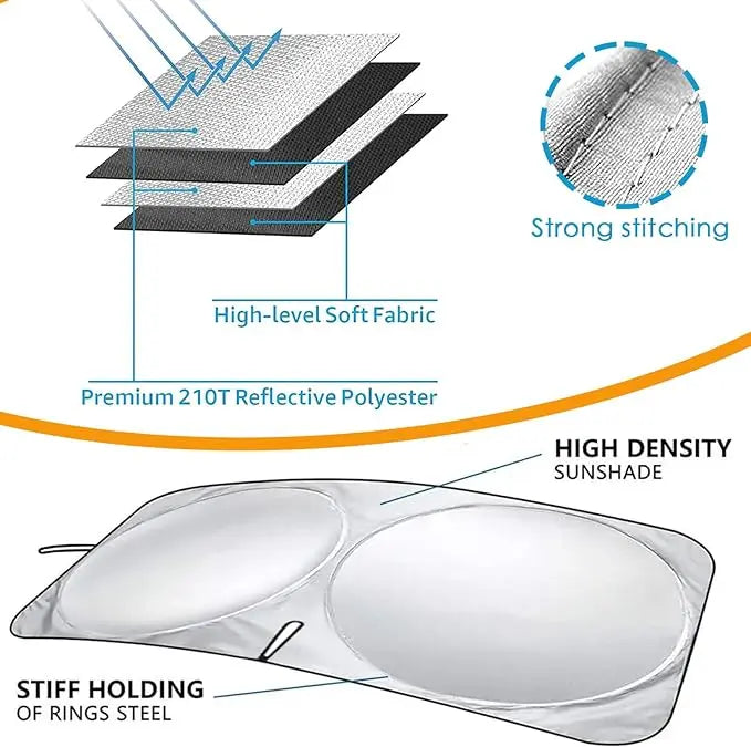 Car sun shades for windshields – UV-reflecting heat shielding for SUVs and cars