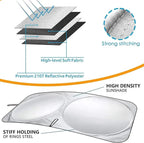 Car sun shades for windshields – UV-reflecting heat shielding for SUVs and cars