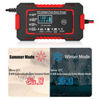 12V 6A Smart Car Battery Charger | Pulse Repair, LCD Display & Fast Charging for AGM, Gel & Lead-Acid Batteries