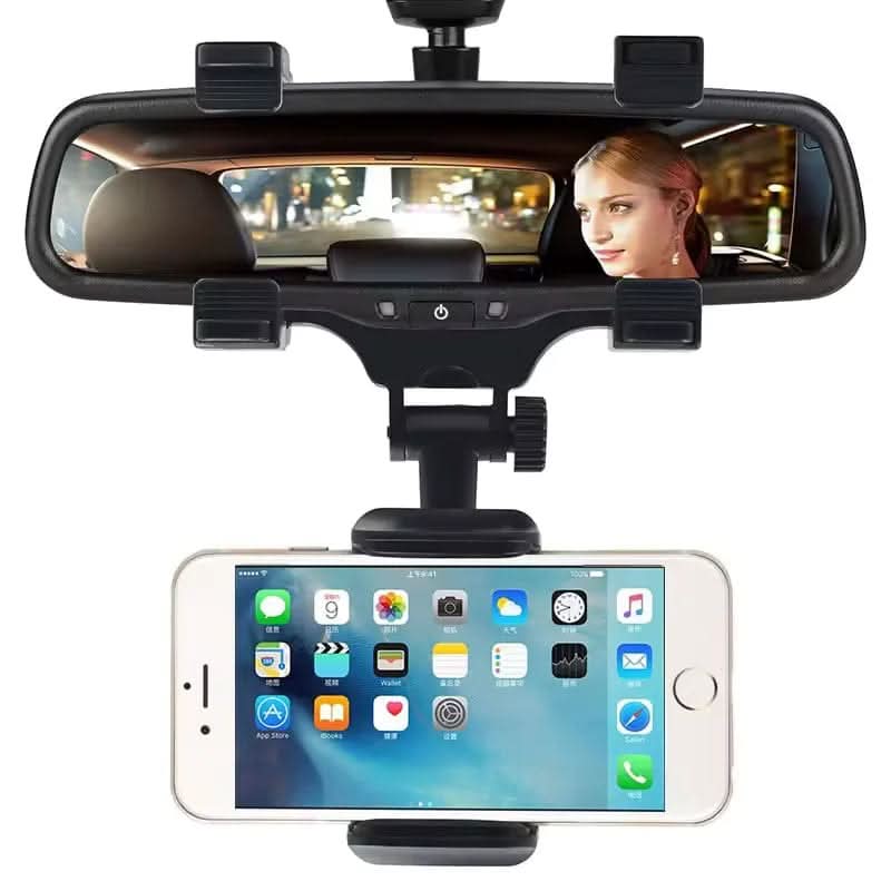 Rear-view mirror mobile phone holder for safe driving