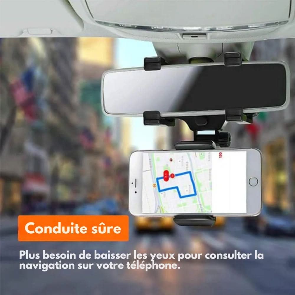 Rear-view mirror mobile phone holder for safe driving