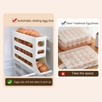 Automatic Egg Holder with Rolling Function – 4-Tier Egg Organizer for Refrigerator & Kitchen
