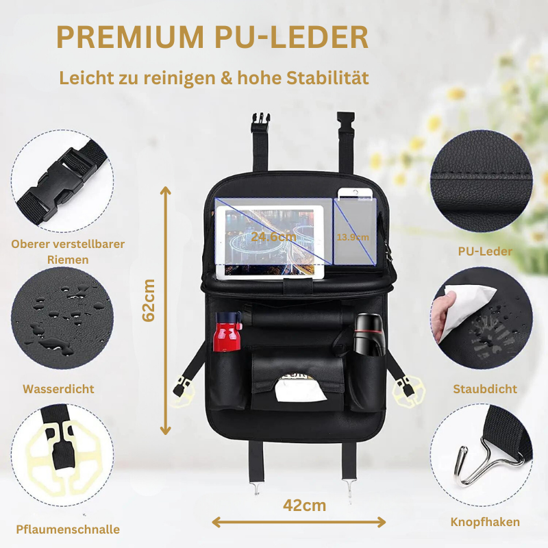 Seatback Organizer with Folding Table Tray