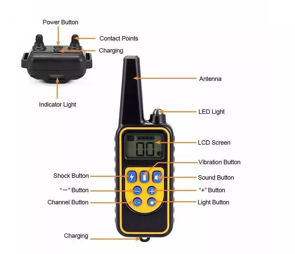 2600ft Electronic Dog Training Collar Waterproof Pet Remote