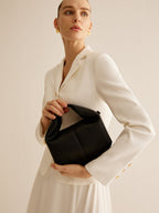 Ladies Handbag Black One Size Polyurethane with Metal Detail