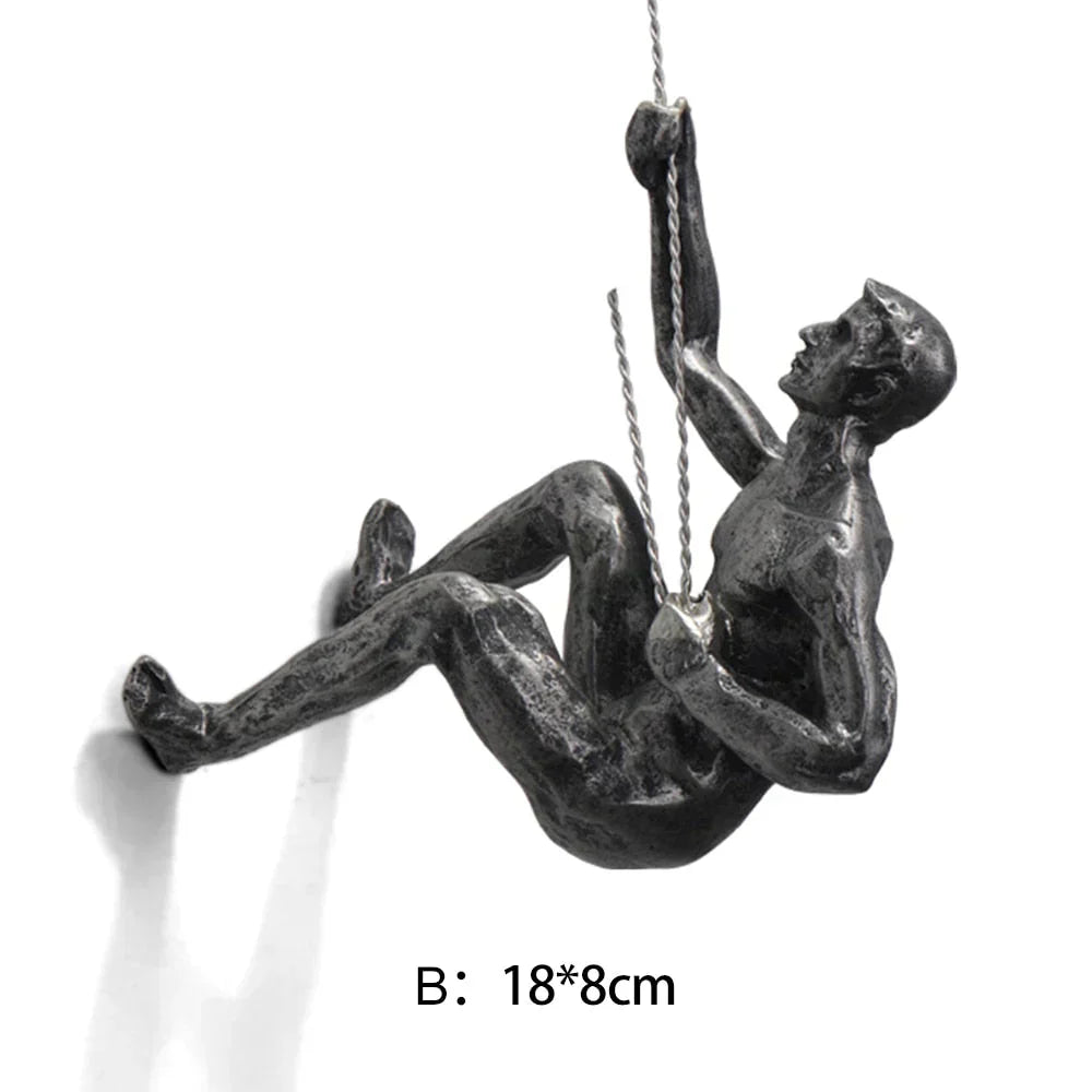 CraftedClimb Climbing Figures Wall Decoration – Inspiring Wall Art of Resin and Iron