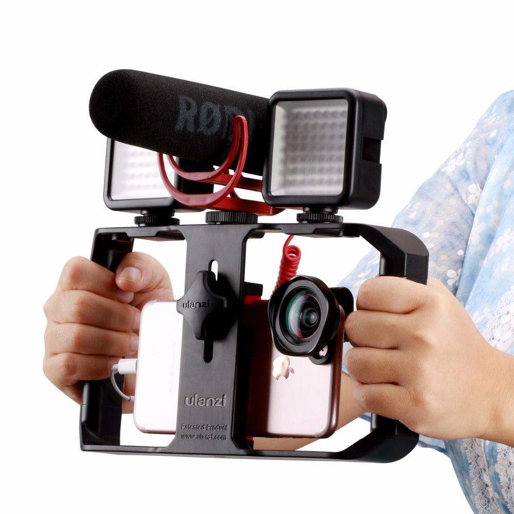 VideoGrip Smartphone Stabilizer – Professional Filmcage with Cold Shoe Mounts