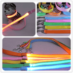 LED dog leash with USB charging & reflective design