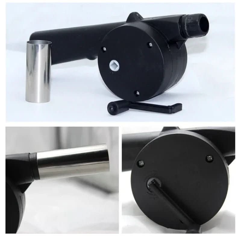 Hand-operated barbecue fan for effortless charcoal lighting