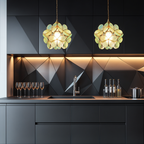 Modern Flower Shape Glass LED Pendant Lamp
