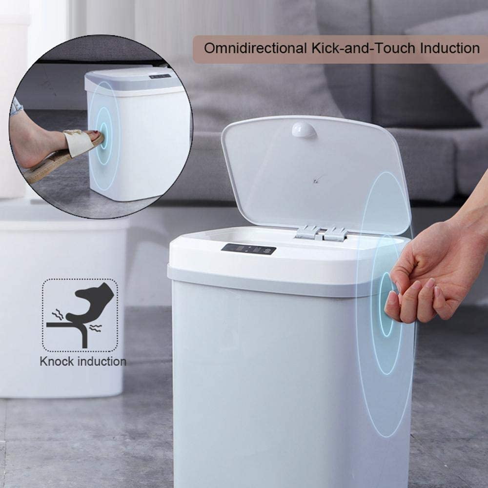 Automatic Sensor Trash Can – 15L – Touchless & Quiet – For Kitchen or Living Room