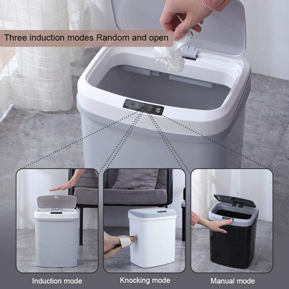 Automatic Sensor Trash Can – 15L – Touchless & Quiet – For Kitchen or Living Room