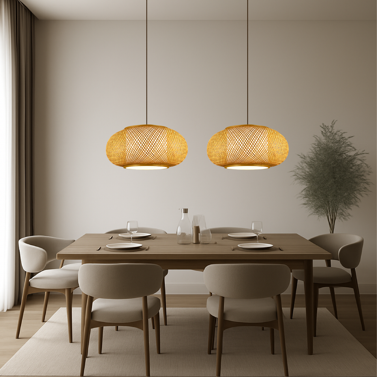 Bamboo Pendant Lamp with Natural Design