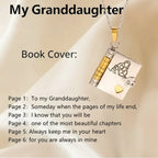 Personalized book necklace as a memento of love and connection
