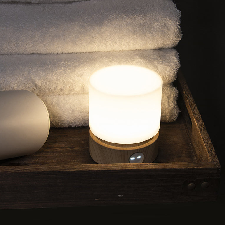 Contemporary Nordic Timer Rechargeable ABS HIPS Silicone Cylinder LED Table Lamp Night Light for Nightstand