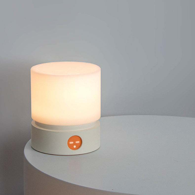 Contemporary Nordic Timer Rechargeable ABS HIPS Silicone Cylinder LED Table Lamp Night Light for Nightstand