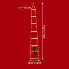 Modern Art Deco PVC Cotton Ladder Shape Santa Claus Christmas Decoration LED String Light For Outdoor