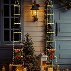 Modern Art Deco PVC Cotton Ladder Shape Santa Claus Christmas Decoration LED String Light For Outdoor