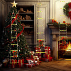 Modern Art Deco PVC Cotton Ladder Shape Santa Claus Christmas Decoration LED String Light For Outdoor