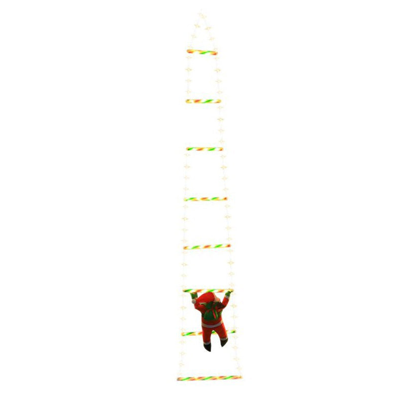 Modern Art Deco PVC Cotton Ladder Shape Santa Claus Christmas Decoration LED String Light For Outdoor