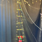 Modern Art Deco PVC Cotton Ladder Shape Santa Claus Christmas Decoration LED String Light For Outdoor