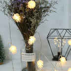 Modern Art Deco Waterproof Solar Battery PVC Pinecone LED String Light For Garden & Outdoor Patio