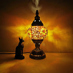 Traditional Tiffany Oval Glass Iron 1-Light Table Lamp for the Living Room
