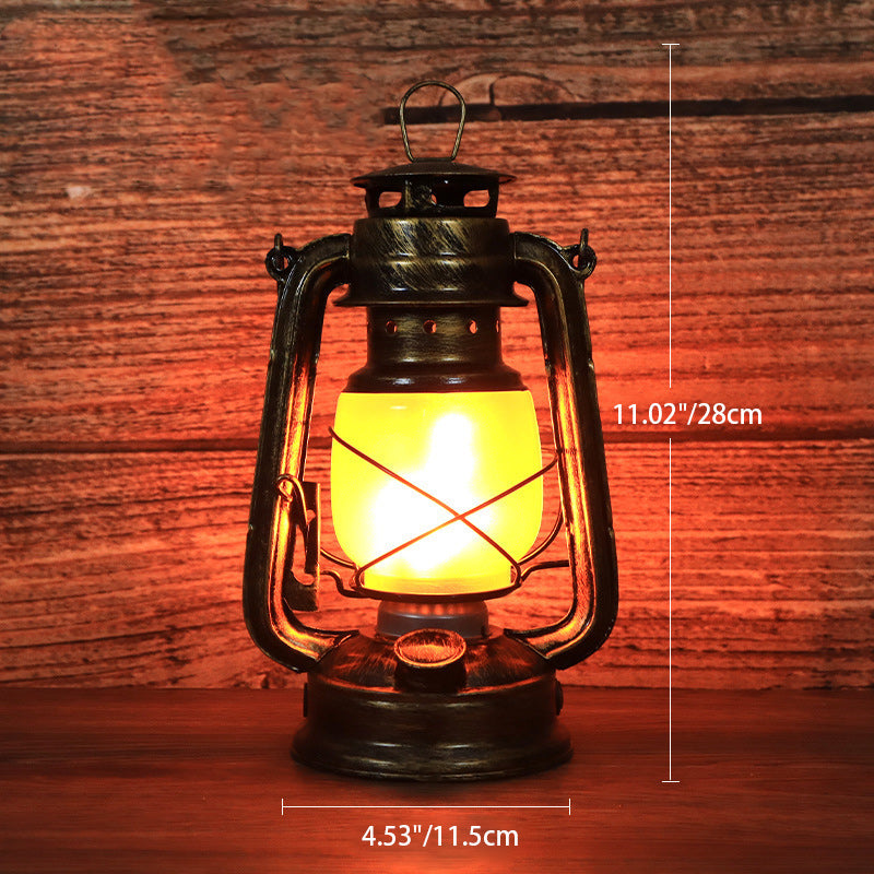 Traditional Vintage Round Horse Lamp Iron Acrylic LED Table Lamp for the Living Room