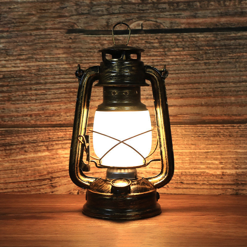 Traditional Vintage Round Horse Lamp Iron Acrylic LED Table Lamp for the Living Room