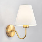 Contemporary Nordic Round Curved Rod Iron Fabric Shade 1-Light Wall Light Lamp for Living Room